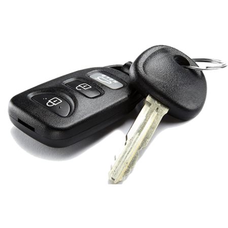 Picture of a car key with remote control
