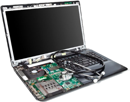 Partially dismantled laptop computer